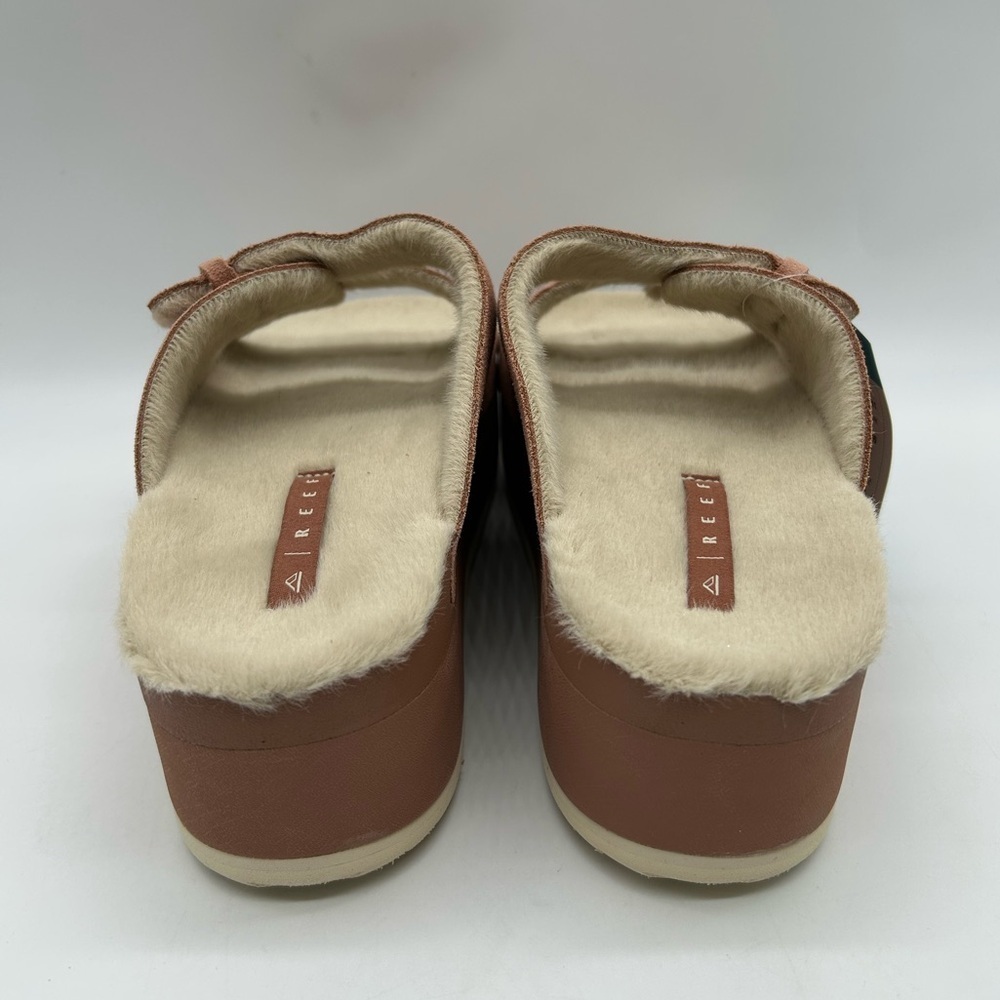 Reef Ojai Ciara Platform Sandals Women’s 9 Cork l Suede l Faux Shearling l NWT - Picture 8 of 12